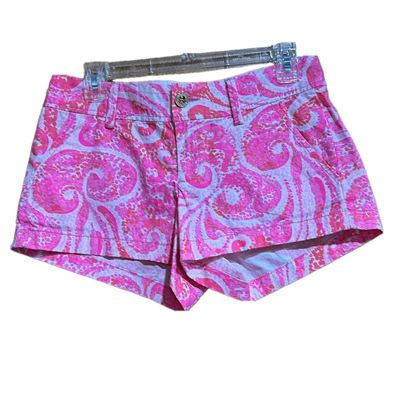 Lilly Pulitzer Pants - Lilly Pulitzer The Walsh Pink Paisley Shorts Size 2 - EUC